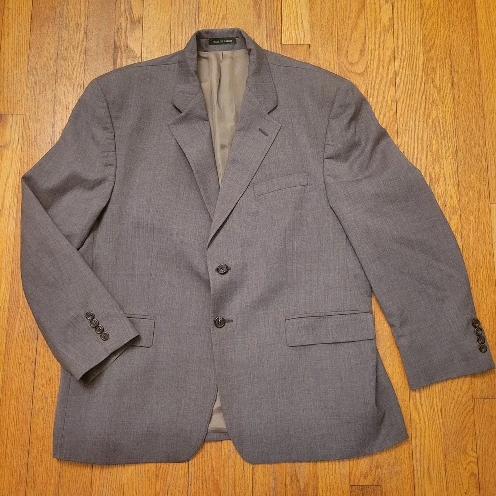 Ralph Lauren 44S Blazer Grey Wool 2 Button Sport Coat Canada Jacket Preppy Twee